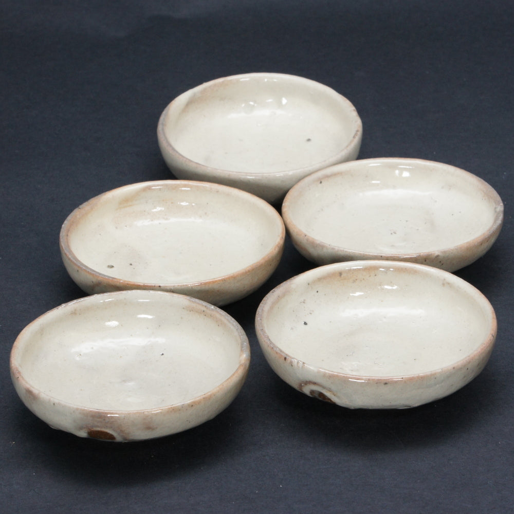 粉引き小皿(五客) H1190 浜本洋好作