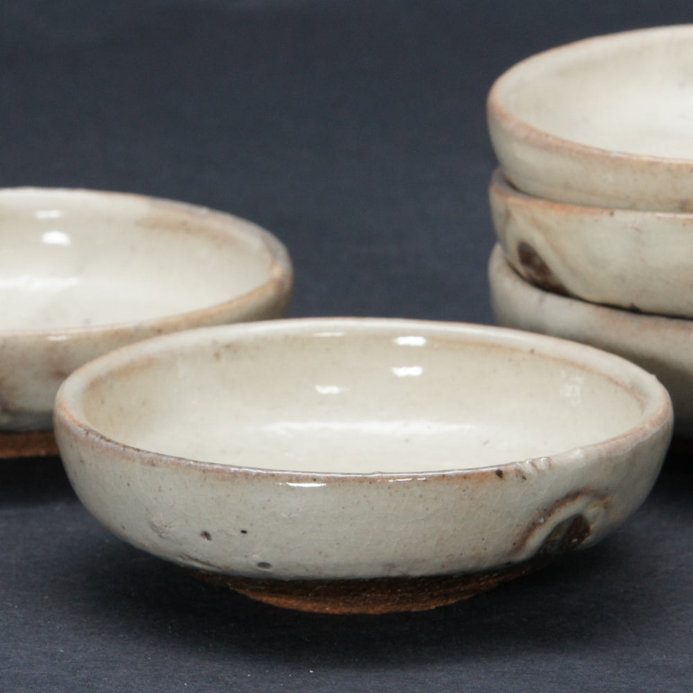 粉引き小皿(五客) H1190 浜本洋好作