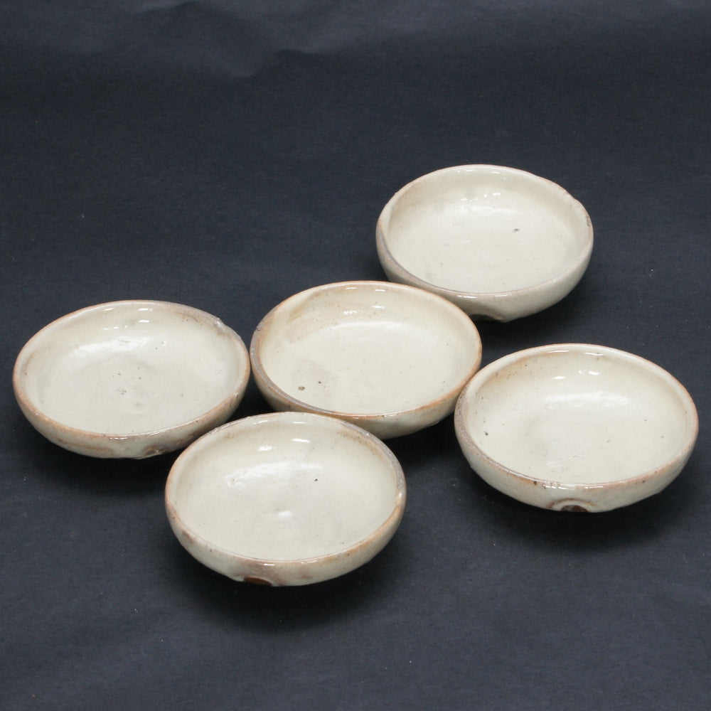 粉引き小皿(五客) H1190 浜本洋好作