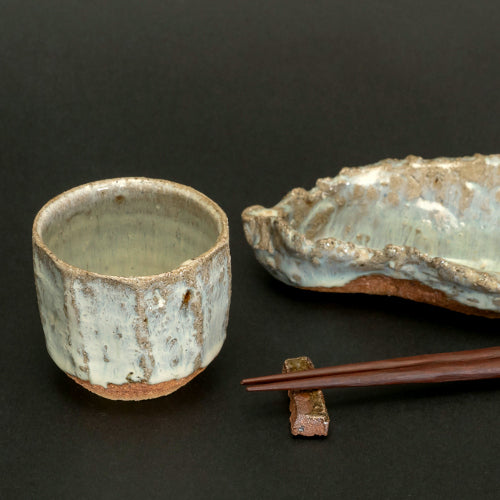 斑唐津鎬ぐい呑 H935 浜本洋好作