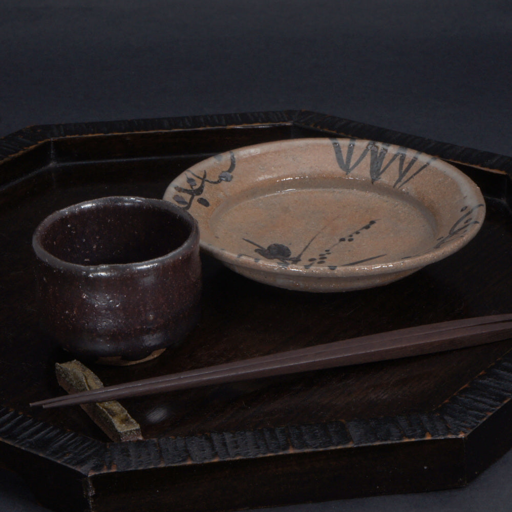 黒唐津ぐい呑 T76 水上敬海作